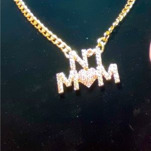 ROSE GOLD 🌹- No1 Mom necklace with pink stones